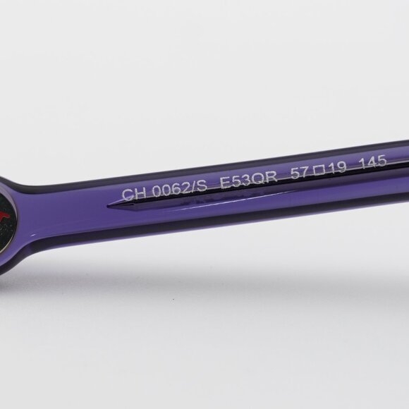 Carolina Herrera CH 0062/S 0E53 QR Sunglasses Violet Square Frame, Brown Lenses - Picture 7 of 11